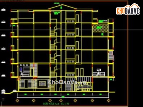 nhà phố 6 tầng,cad nhà phố 6 tầng,autocad nhà phố 6 tầng