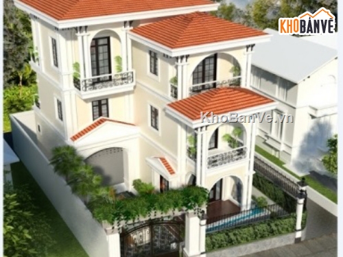 Model sketchup biệt thự,Model biệt thự file sketchup,phối cảnh biệt thự,sketchup biệt thự,biệt thự 3 tầng