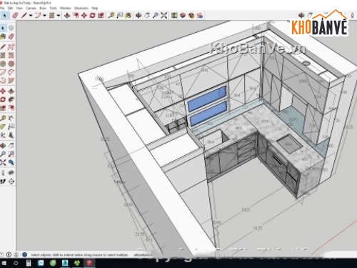 bản vẽ tủ bếp,sketchup tủ bếp,Mô hình tủ bếp,kỹ thuật tủ bếp,sketchup thiết kế tủ bếp