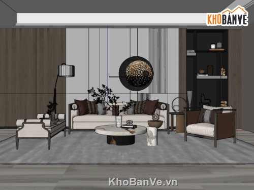 Phòng khách 3D sketchup,mẫu phòng khách hiện đại su,nội thất phòng khách