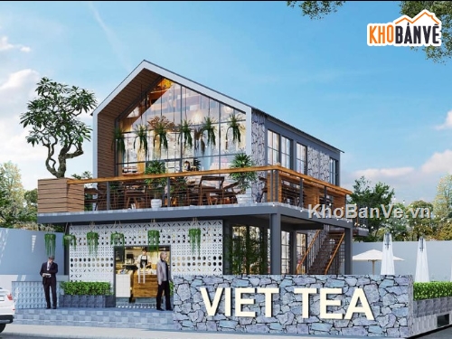 quán cafe 2 tầng,quán cafe 3dmax,bản vẽ quán cafe