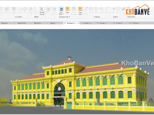 Revit bưu điện,trung tâm bưu điện,file bản vẽ bưu điện,kiến trúc bưu điện,thiết kế bưu điện revit