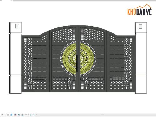 cổng cắt cnc,cổng sắt,file revit cổng