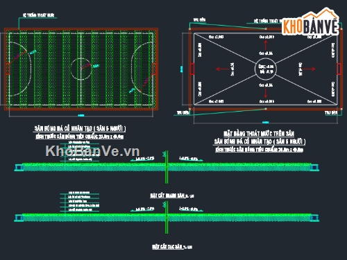 file cad sân bóng,sân cỏ nhân tạo,sân bóng nhân tạo,sân bóng mini (5 người)