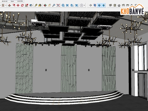 sân khấu nhà hàng tiệc cưới,sân khấu nhà hàng,file sketchup sân khấu sự kiện