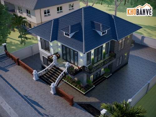su biệt thự 2 tầng,sketchup biệt thự 2 tầng,file su biệt thự 2 tầng,biệt thự 2 tầng