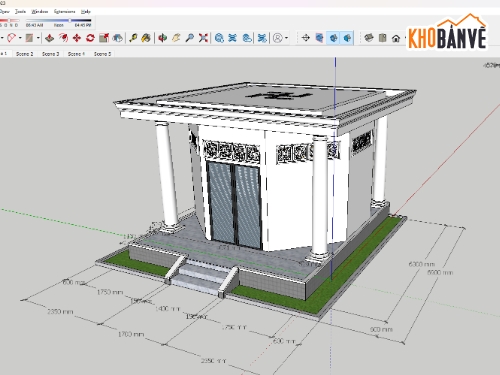 Phòng thờ Sketchup,đền thờ,Sketchup đền,cổng đền thờ