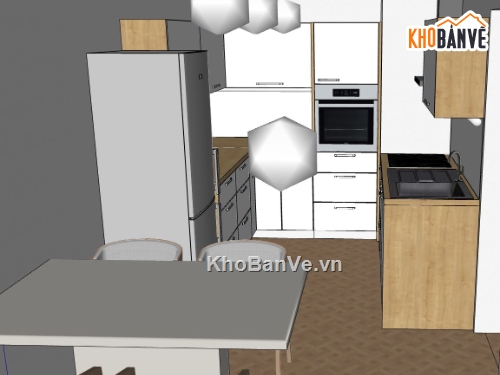 Sketchup bếp,model su phòng bếp,thiết kế phòng bếp,mẫu su phòng bếp