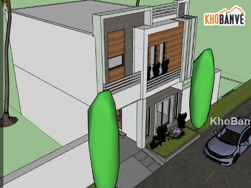 Nhà phố 2 tầng,model su nhà phố 2 tầng,file su nhà phố 2 tầng,file sketchup nhà phố 2 tầng,nhà phố 2 tầng sketchup