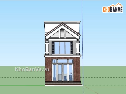 Nhà phố 2 tầng,model su nhà phố 2 tầng,sketchup nhà phố 2 tầng