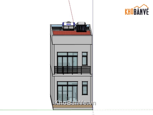 Nhà phố 2 tầng,model su nhà phố 2 tầng,sketchup nhà phố 2 tầng