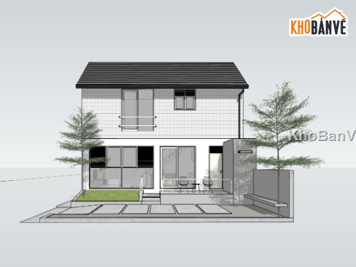 nhà cấp 4,sketchup nhà cấp 4,model su nhà cấp 4,nhà cấp 4 đẹp