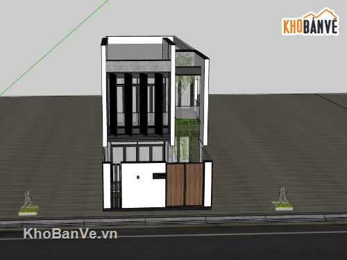 sketchup nhà phố 2 tầng,model sketchup nhà phố 2 tầng,mẫu nhà phố 2 tầng