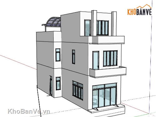 Nhà phố 3 tầng,Model su nhà phố 3 tầng,file su nhà phố 3 tầng