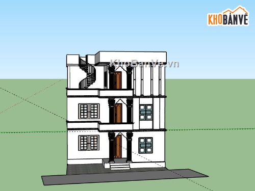 Nhà phố 3 tầng,model su nhà phố 3 tầng,nhà phố 3 tầng file su