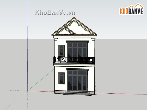 Nhà phố 2 tầng,Model su nhà phố 2 tầng,mẫu nhà phố 2 tầng sketchup