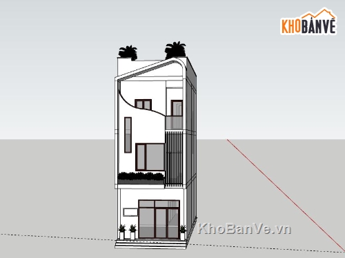Nhà phố 3 tầng,Model su nhà phố 3 tầng,nhà phố 3 tầng file su