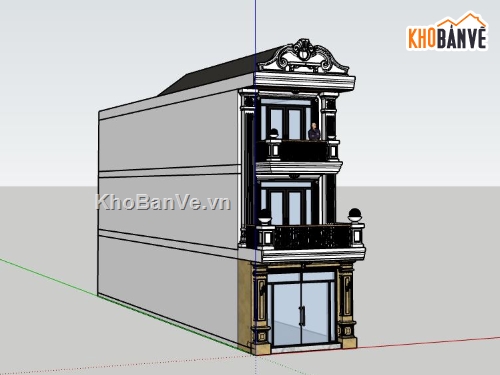 Nhà phố 3 tầng,model su nhà phố 3 tầng,file su nhà phố 3 tầng