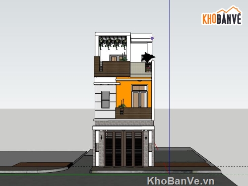 Nhà phố 3 tầng,model su nhà phố 3 tầng,file su nhà phố 3 tầng