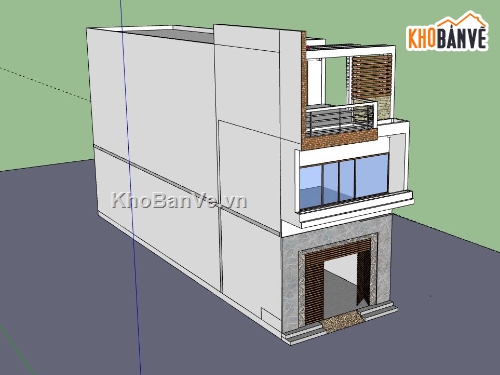 Nhà phố 3 tầng,File su nhà phố 3 tầng,sketchup nhà phố 3 tầng