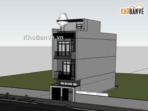 Nhà phố 3 tầng,model su nhà phố 3 tầng,nhà phố 3 tầng sketchup