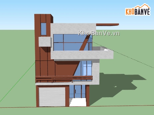 nhà phố 3 tầng,Sketchup nhà 3 tầng,file su nhà phố 3 tầng