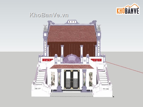 Nhà ở kết hợp nhà thờ 2 tầng,Model su nhà ở kết hợp nhà thờ,nhà thờ kết hợp nhà ở