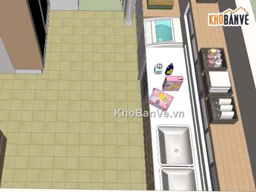 nội thất phòng bếp,Sketchup phòng bếp,phòng bếp