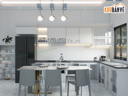 nội thất phòng bếp,phòng bếp hiện đại,model su phòng bếp,phòng bếp sketchup