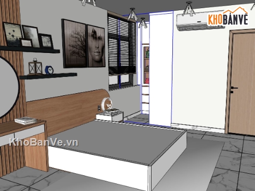 nội thất phòng ngủ,mẫu phòng ngủ,Sketchup mẫu nội thất