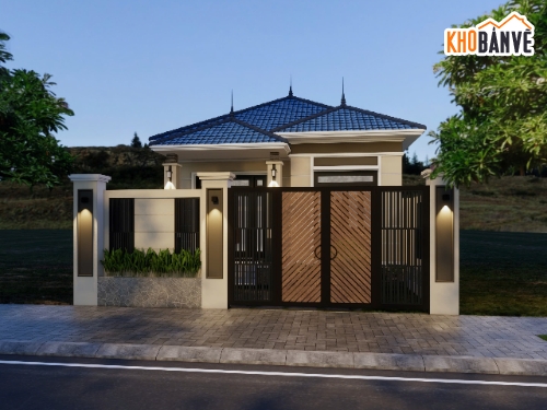 Biet thu mai nhat,nha pho 7m,sketchupnhad