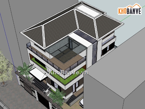 file su biệt thự 3 tầng,model sketchup biệt thự 3 tầng,model su biệt thự 3 tầng,sketchup biệt thự 3 tầng