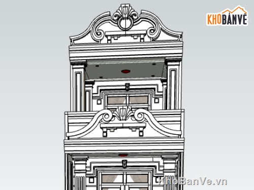 file sketchup nhà phố 4 tầng,model su nhà phố 4 tầng,file su nhà phố 4 tầng,nhà phố 4 tầng file su