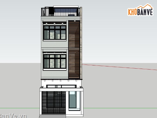 mẫu nhà 3 tầng,mẫu nhà phố 3 tầng,sketchup mẫu nhà phố 3 tầng