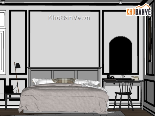 nội thất phòng ngủ dựng 3d,thiết kế phòng ngủ hiện đại,model sketchup phòng ngủ,3d sketchup phòng ngủ