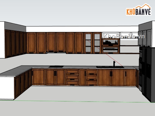 phòng bếp sketchup,sketchup tủ bếp,File sketchup tủ bếp,su tủ bếp,su phòng bếp