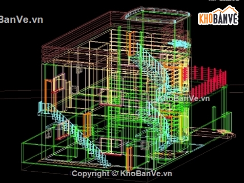 Bản vẽ autocad,Bản vẽ Biệt thự 3D,biệt thự nước ngoài,mẫu biệt thự nước ngoài