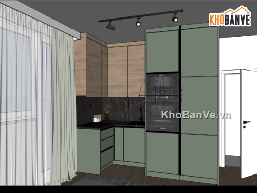 sketchup nội thất,sketchup nội thất bếp,3d sketchup nội thất,nội thất bếp,bếp sketchup