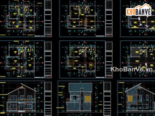 biệt thự 2 tầng,cad biệt thự 2 tầng,file cad biệt thự 2 tầng