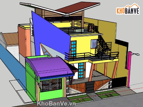 Biệt thự 3 tầng,model su biệt thự 3 tầng,biệt thự 3 tầng file su,file sketchup biệt thự 3 tầng,biệt thự 3 tầng sketchup