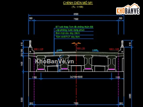 cầu dầm,cad dầm,cầu dầm I,dầm DUL