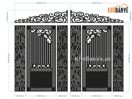 cổng 2 cánh cnc,file cnc cổng 2 cánh,mẫu cổng 2 cánh
