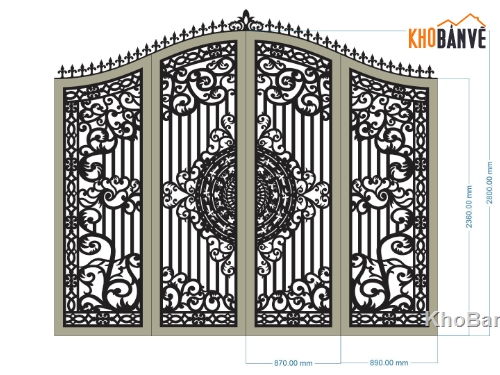 cổng đẹp 4 cánh,Mẫu cổng 4 cánh cnc,file cnc cổng 4 cánh