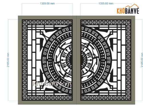 cổng trống đồng,file cnc cổng 2 cánh,mẫu cnc cổng 2 cánh