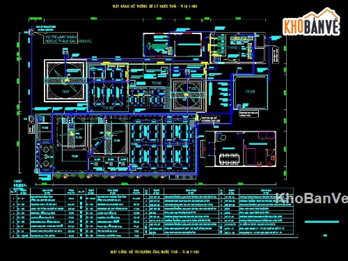 hệ thống XLNC Công suất 450m3/ngày,bản vẽ hệ thống nước thải,cad xử lý nước thải
