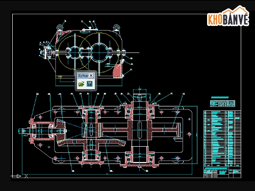 thiết kế hộp giảm tốc 2 cấp,thiết kế hộp giảm tốc,Cad hộp giảm tốc,hộp giảm tốc khai triển 2 cấp,Hộp giảm tốc côn trụ,Hộp giảm tốc côn trụ 2 cấp