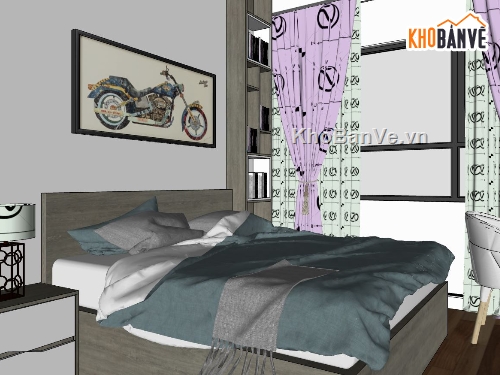 phòng ngủ đẹp file su,model phòng ngủ hiện đại,nội thất phòng ngủ file su