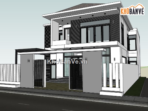 su nhà 2 tầng,model su nhà 2 tầng,sketchup nhà 2 tầng