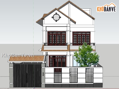 model su nhà 2 tầng,su nhà 2 tầng,sketchup nhà 2 tầng