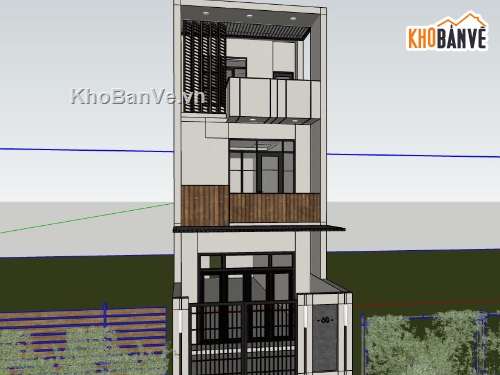 su nhà 3 tầng,model su nhà 3 tầng,sketchup nhà 3 tầng